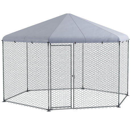 easycomfort easycomfort recinto per galline con tetto e porta bloccabile in acciaio per 10 15 animali 4x3 5x2 6m