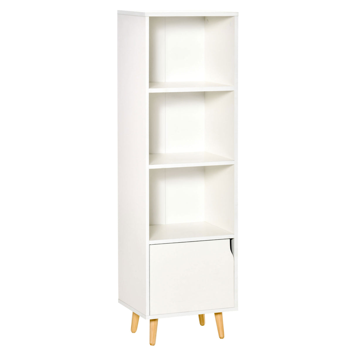 immagine-1-easycomfort-easycomfort-scaffale-libreria-con-3-ripiani-e-1-armadietto-in-legno-40x30x129-5cm-bianco