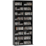 easycomfort easycomfort scaffale porta cd con 14 ripiani regolabili capacita di 640 cd360 dvd 78 5x24x175 cm nero