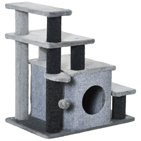 easycomfort easycomfort scaletta per cani con gradino rimovibile pallina e area interna in truciolato 60x40x66 cm grigio