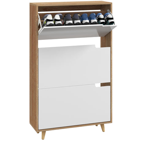 easycomfort easycomfort scarpiera salvaspazio a 3 cassetti con ripiano regolabile per 18 24 paia di scarpe 72x24x119cm bianco