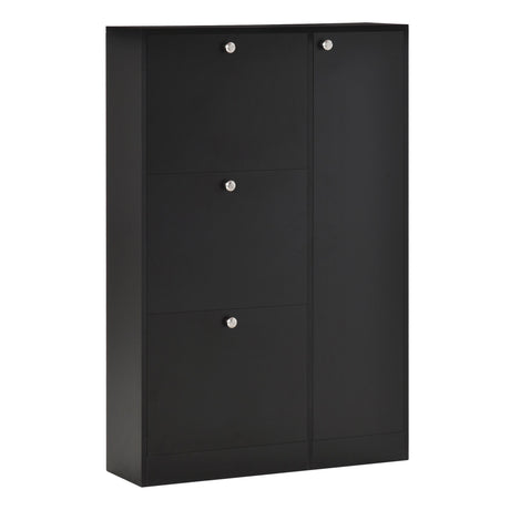 easycomfort easycomfort scarpiera salvaspazio regolabile mobile portascarpe con 8 scomparti legno 80 x 24 x 120cm nero ean 8054111844451