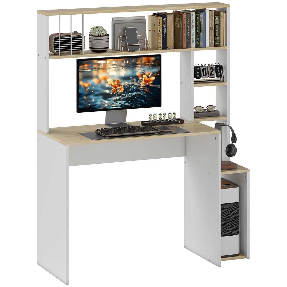 EasyComfort - EasyComfort Scrivania Moderna per PC con Libreria ...