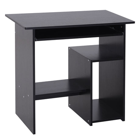 easycomfort easycomfort scrivania pc moderna in legno con ripiano per cpu e spazio per tastiera estraibile 80x45x75 cm nero