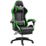 easycomfort easycomfort sedia da gaming con altezza regolabile e schienale reclinabile 65x65x121 129 cm nero e verde