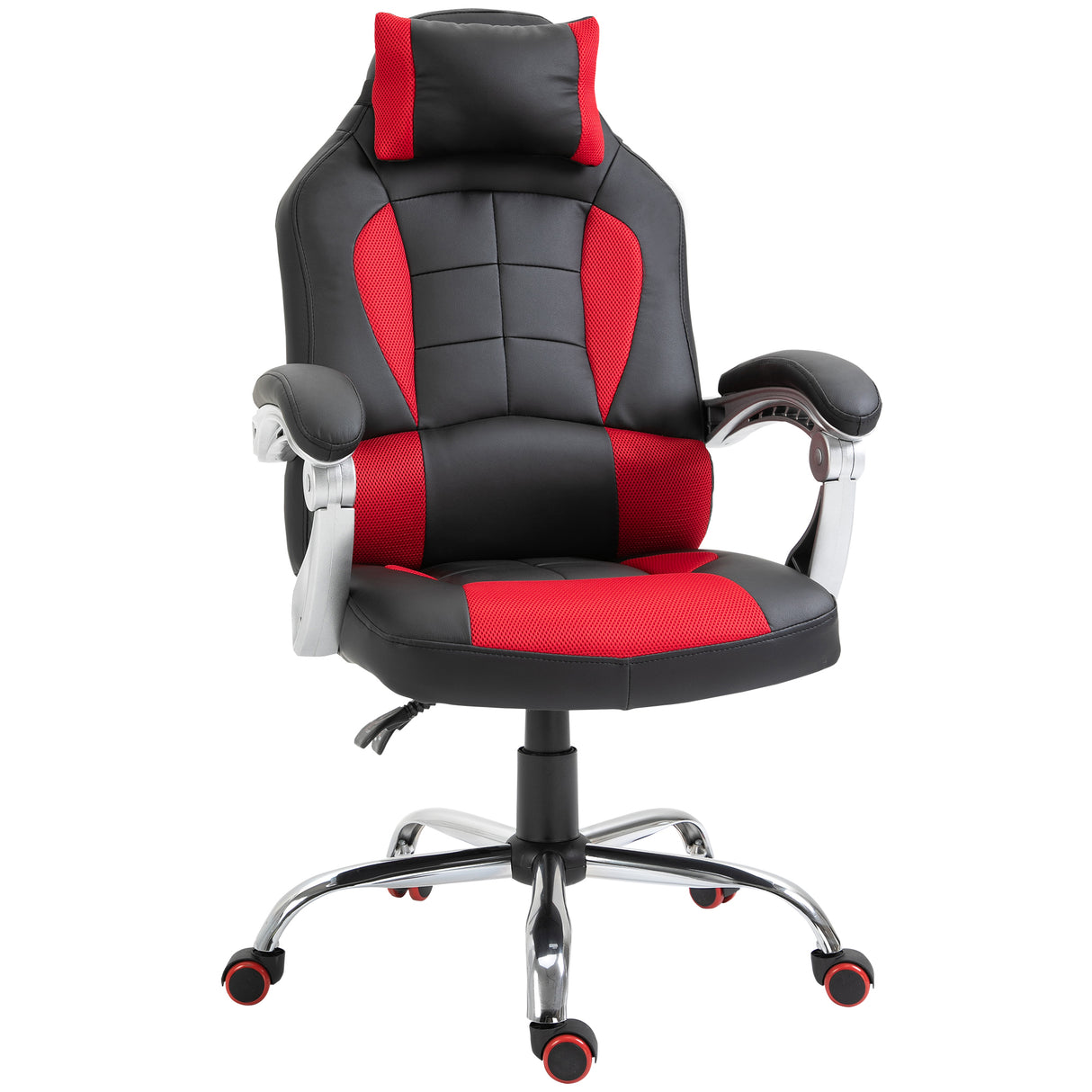 easycomfort easycomfort sedia da gaming reclinabile con supporto lombare e poggiatesta in pelle pu rosso e nero