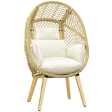 easycomfort easycomfort sedia da giardino a uovo in rattan pe e acciaio con seduta imbottita e poggiatesta 88x85x143 cm