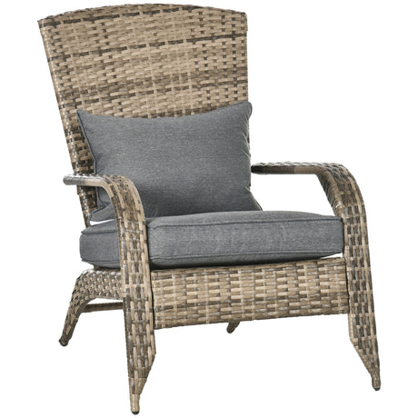 easycomfort easycomfort sedia da giardino adironrack con braccioli in rattan e acciaio 64x80x90 cm marrone e grigio