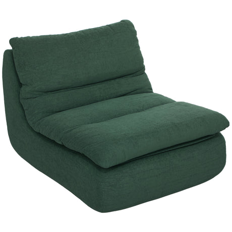 easycomfort easycomfort sedia da terra moderna e imbottita in tessuto effetto velluto verde e schiuma 82x103x75 cm