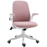 easycomfort easycomfort sedia da ufficio ergonomica ad altezza regolabile in tessuto effetto velluto 62 5x60x94 104 cm bianco e rosa