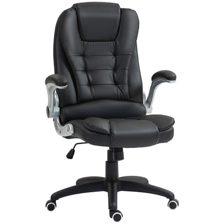 easycomfort easycomfort sedia da ufficio in finta pelle pu con braccioli ribaltabili schienale alto e dondolo nero