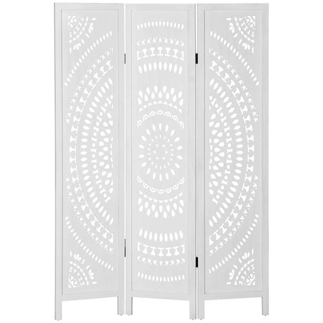 easycomfort easycomfort separe paravento da interni pieghevole a 3 pannelli in legno intagliato 120x170cm bianco