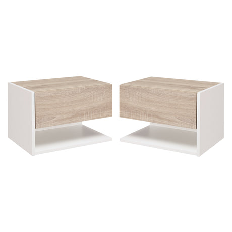 immagine-1-easycomfort-easycomfort-set-2-comodini-sospesi-a-parete-con-cassetto-e-mensola-bianco-e-rovere-ean-8054111845663