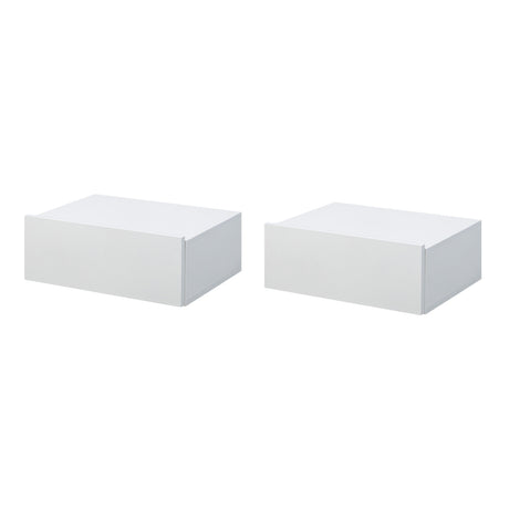 easycomfort easycomfort set 2 comodini sospesi in legno design moderno 40x30x15cm bianco