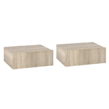 easycomfort easycomfort set 2 comodini sospesi in legno design moderno 40x30x15cm color legno