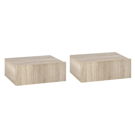 easycomfort easycomfort set 2 comodini sospesi in legno design moderno 40x30x15cm color legno