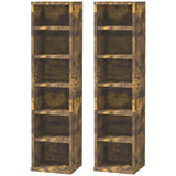 easycomfort easycomfort set 2 librerie scaffale porta cd a 6 ripiani ad altezza regolabile in legno 21x19 2x88 3 cm marrone