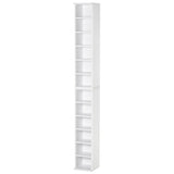 easycomfort easycomfort set 2 librerie scaffale porta cd e dvd a 12 ripiani totali per 204 cd in legno 21x22 5x88 5 cm bianco