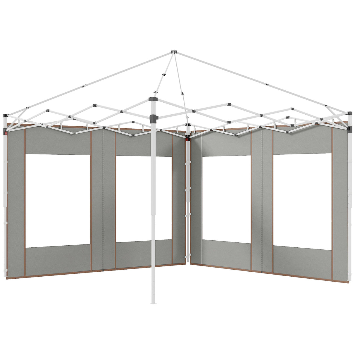 easycomfort easycomfort set 2 pareti per gazebo 3x6m e 3x3 m in tessuto oxford con finestre e cerniere 295x195cm grigio
