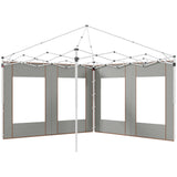 easycomfort easycomfort set 2 pareti per gazebo 3x6m e 3x3 m in tessuto oxford con finestre e cerniere 295x195cm grigio