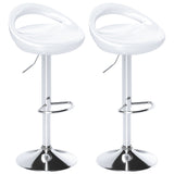 easycomfort easycomfort set 2 sgabelli da bar girevoli con poggiapiedi altezza regolabile base in acciaio seduta in abs bianco