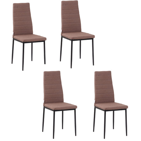 easycomfort easycomfort set 4 sedie imbottite per soggiorno o sala da pranzo sedie da cucina moderne in metallo e tessuto cachi