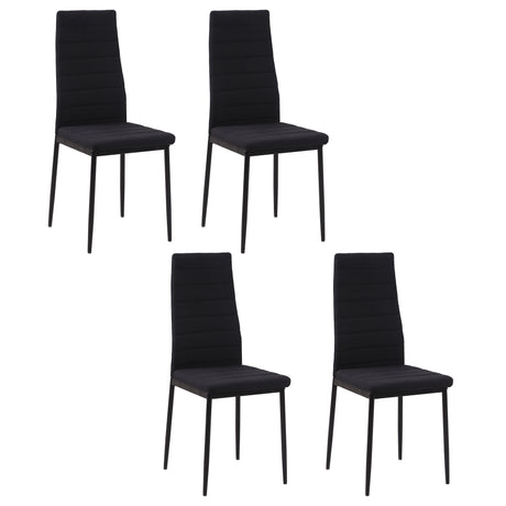 easycomfort easycomfort set 4 sedie imbottite per soggiorno o sala da pranzo sedie da cucina moderne in metallo e tessuto nero