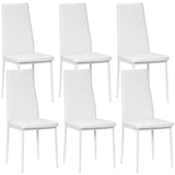 easycomfort easycomfort set di 6 sedie da pranzo moderne con schienale alto in finta pelle e acciaio 41x50x97 cm bianco