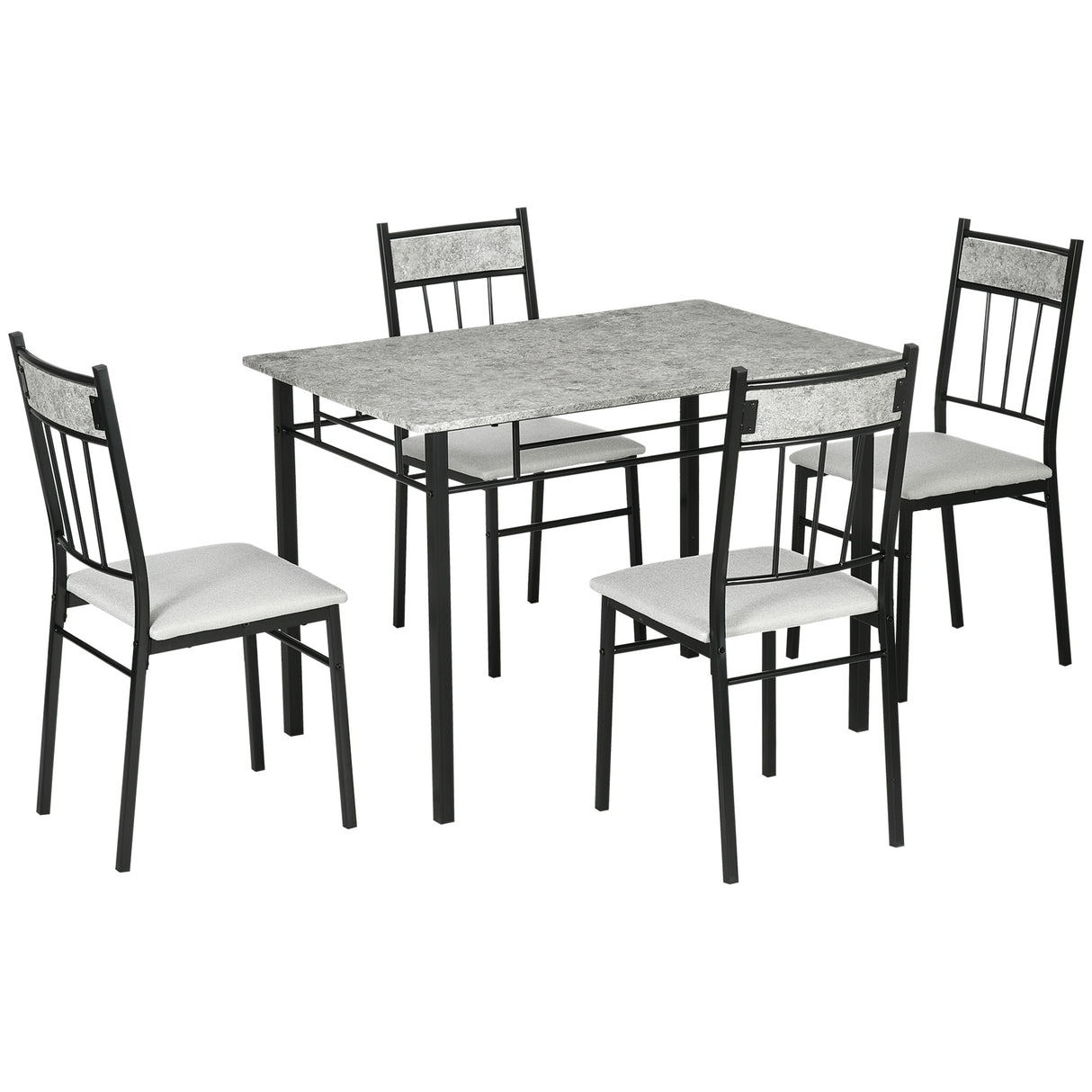 immagine-1-easycomfort-easycomfort-set-tavolo-e-sedie-5pz-tavolo-da-pranzo-rettangolare-in-metallo-e-mdf-e-4-sedie-da-pranzo-grigio-e-nero