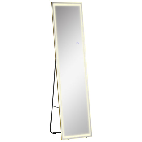 easycomfort easycomfort specchio da terra e da parete con luce led regolabile e telecomando 40x37x156 5cm