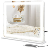 easycomfort easycomfort specchio per trucco con led regolabili ingranditore 10x presa usb e comandi touch 80x62x14cm