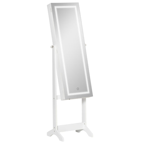 easycomfort easycomfort specchio portagioie autoportante con luce led inclinazione regolabile e serratura 46x36 5x151 5cm