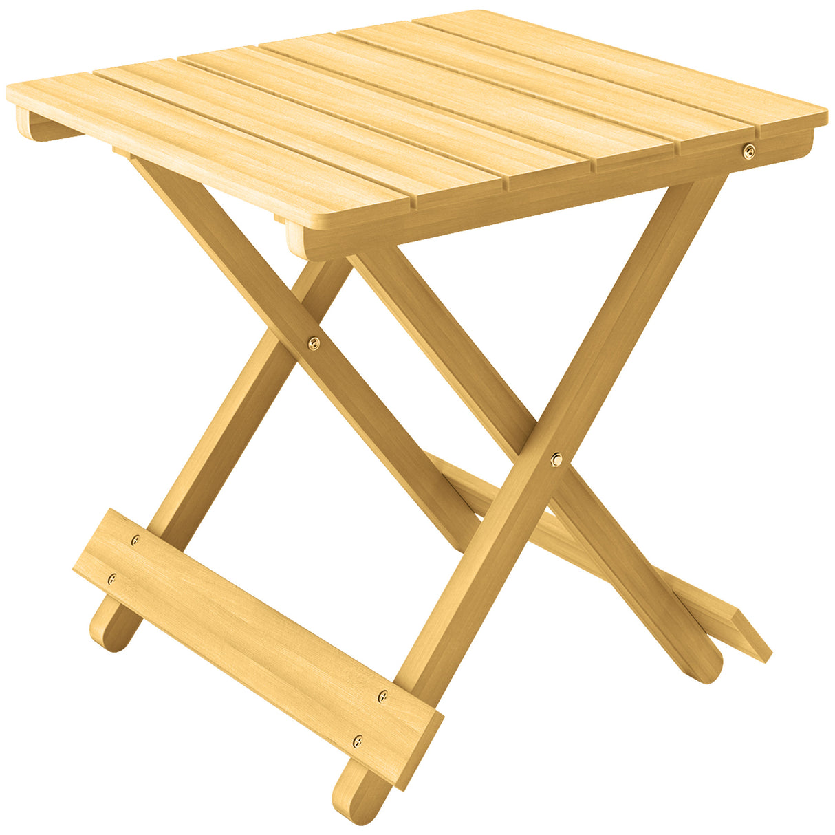 easycomfort easycomfort tavolino da esterno pieghevole in legno con piano a doghe 40x43x40 cm legno naturale