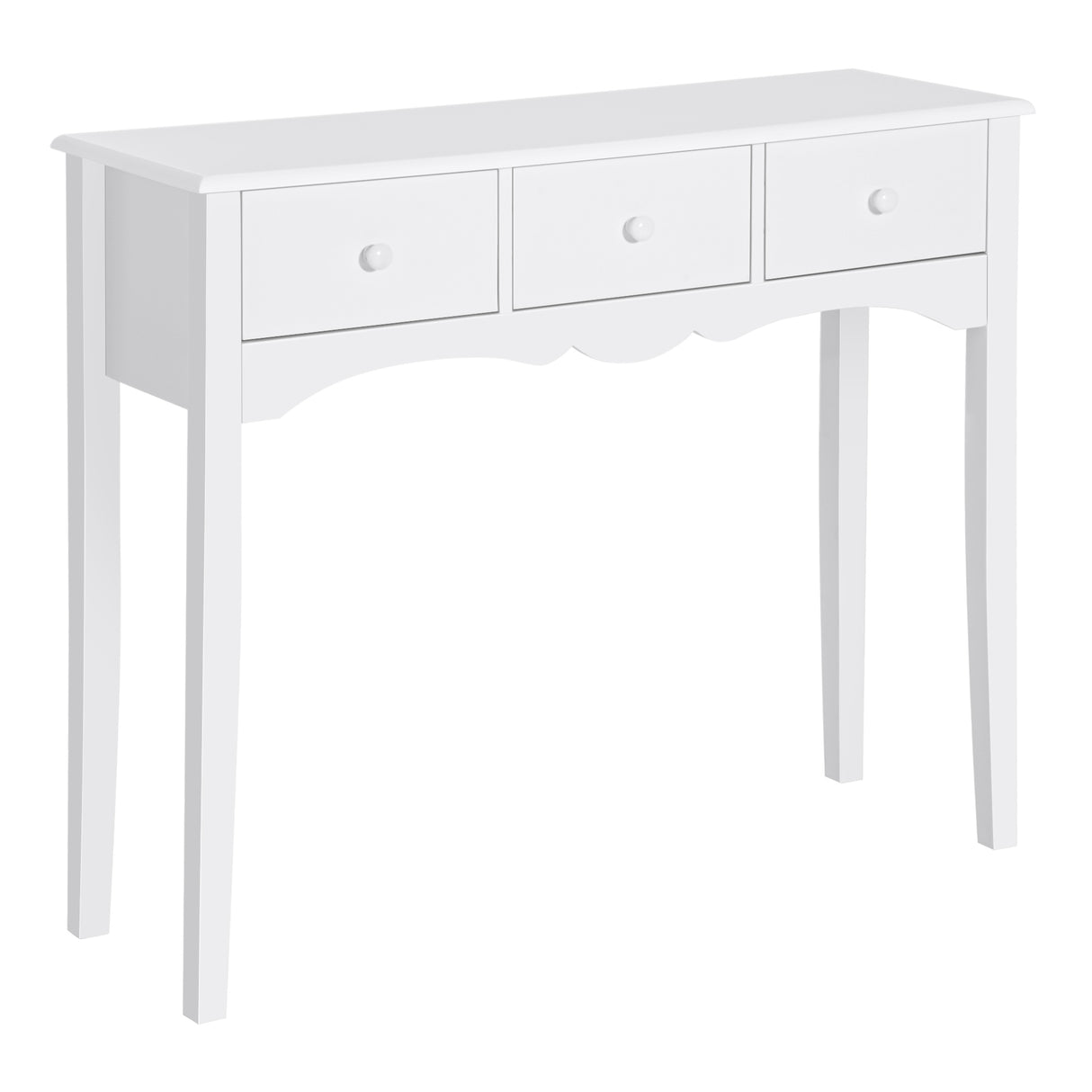easycomfort easycomfort tavolo consolle moderno da ingresso in mdf con 3 cassetti 100x32x85 cm bianco