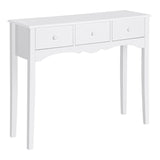 easycomfort easycomfort tavolo consolle moderno da ingresso in mdf con 3 cassetti 100x32x85 cm bianco