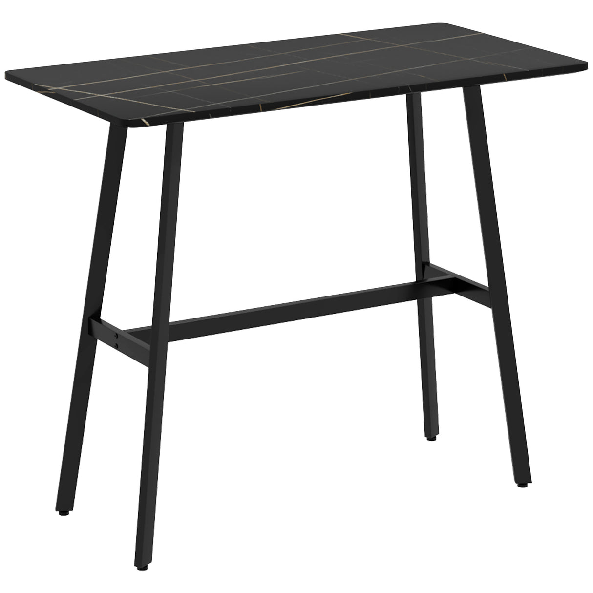 easycomfort easycomfort tavolo da bar rettangolare per 4 persone in mdf e metallo 118x58x98 cm nero