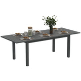 easycomfort easycomfort tavolo da giardino allungabile da 160 220 cm per 6 8 persone rettangolare in alluminio grigio