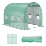 easycomfort easycomfort telo per serra in pe con 6 finestre porta avvolgibile e bordi interrati 3x2x2 m verde