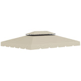 easycomfort easycomfort tettuccio di ricambio per gazebo da giardino 3x4m con tetto a 2 livelli in poliestere beige