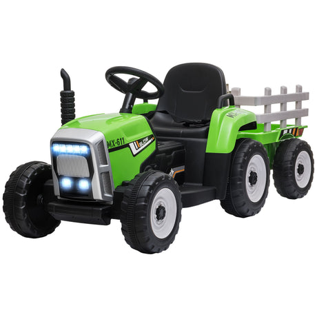 easycomfort easycomfort trattore elettrico per bambini 3 6 anni con rimorchio rimovibile batteria 12v e telecomando verde