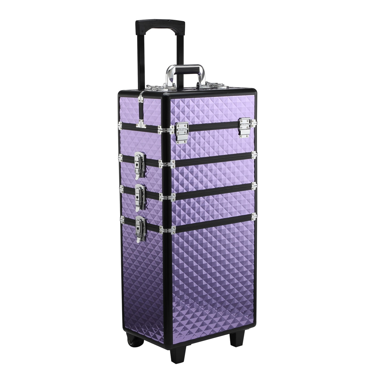 easycomfort easycomfort valigia porta trucchi professionale trolley makeup da viaggio in alluminio 2 ruote viola 33 5x23x7695 5cm ean 8054144137650
