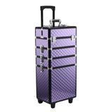 easycomfort easycomfort valigia porta trucchi professionale trolley makeup da viaggio in alluminio 2 ruote viola 33 5x23x7695 5cm ean 8054144137650