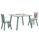 easycomfort easycomfortzonekiz set tavolo e sedie 3 pezzi per bambini 3 8 anni in mdf e legno di pino verde