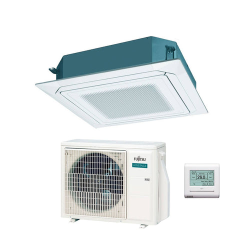 fujitsu condizionatore a cassetta fujitsu kr circular flow white 18000 btu auxg18krlb r 32 wi fi optional con griglia e filocomando