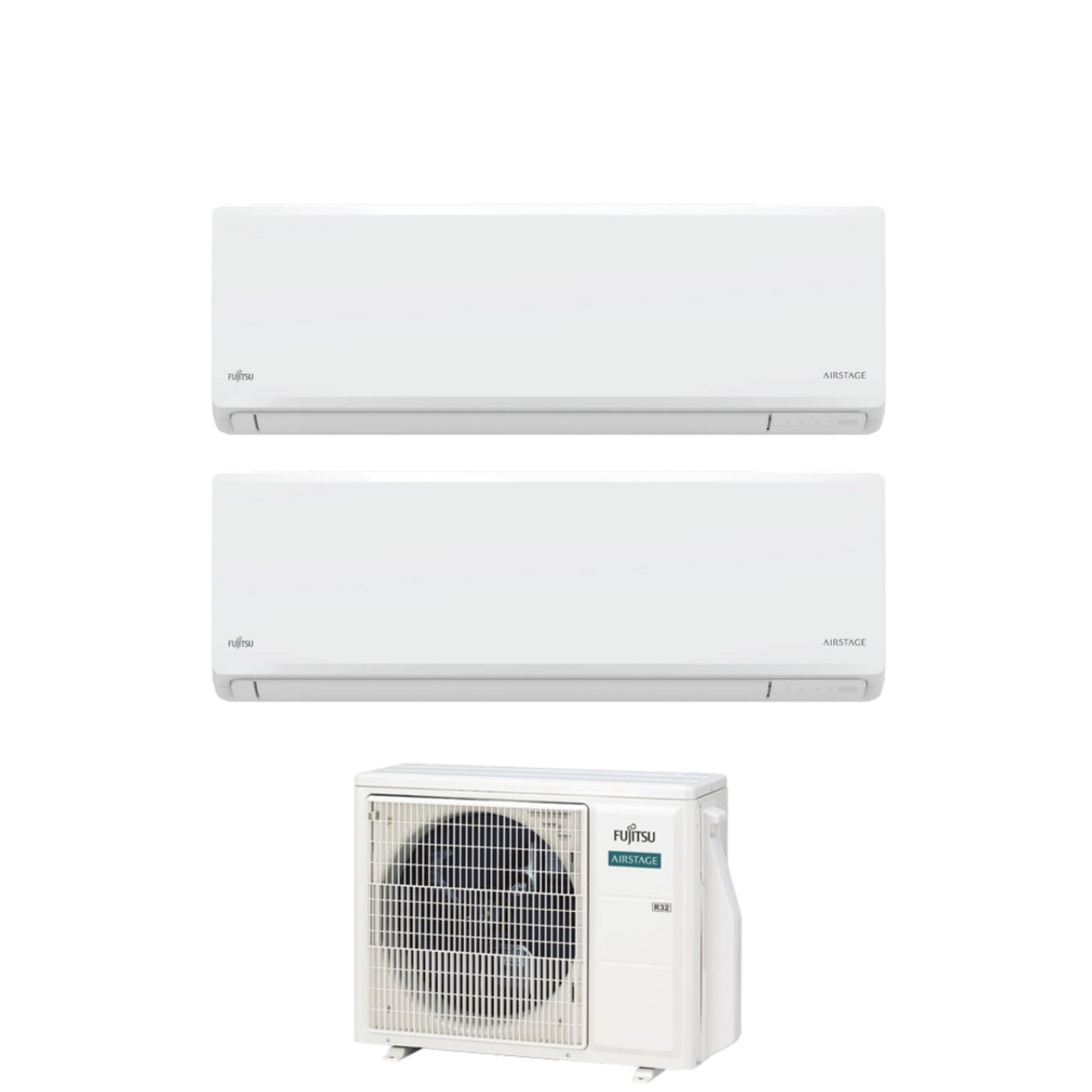 fujitsu condizionatore fujitsu dual split inverter kn airstage 99 con aoeg14kbca2 r 32 wi fi integrato