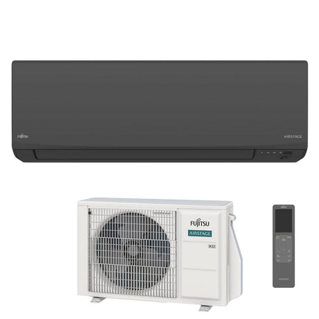 fujitsu condizionatore fujitsu kj black 12000 btu aseh12kjcalb r 32 wi fi integrato