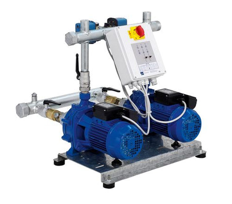 gruppo di pressurizzazione ebara con 2 pompe bigiranti orizzontali con idraulica in ghisa e collettori in inox 304 2gp cda 100 m 2001150200b senza vaso e con predisposizione montaliquidi