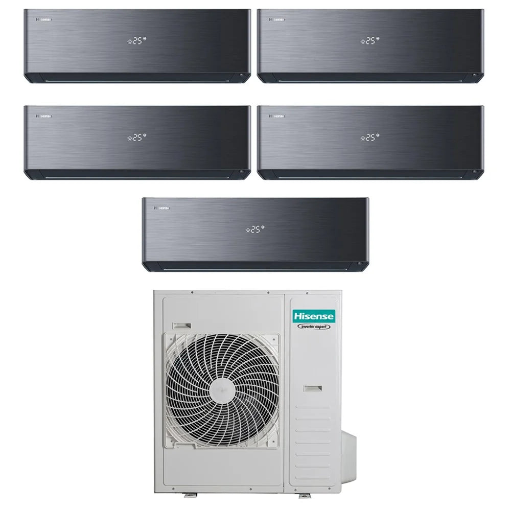 hisense condizionatore hisense penta split inverter energy pro x black 99999 con 5amw125u4rta r 32 wi fi integrato