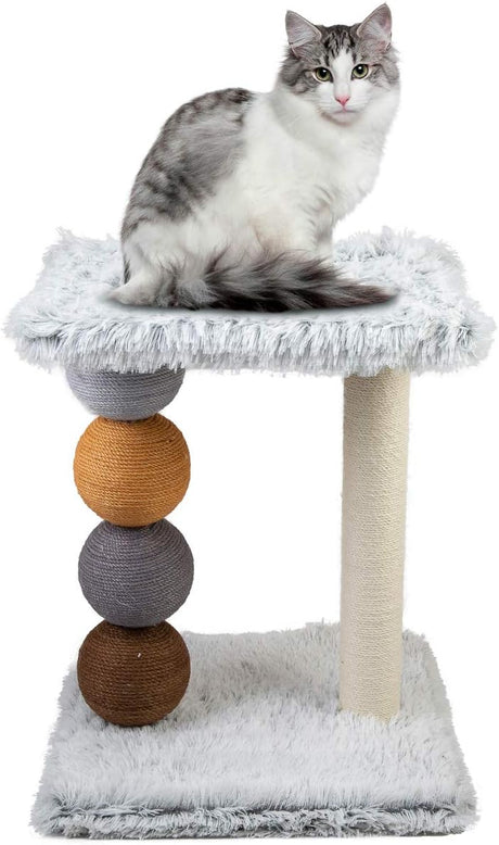 immagine-1-le-stelle-tiragraffi-per-gatti-bianco-rivestimento-peluche-con-palle-colorate-e-palo-in-sisal-52x40x40-cm-ean-8024299800211