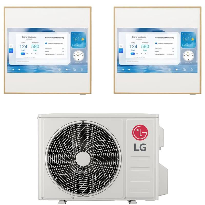 lg condizionatore lg dual split inverter artcool gallery lcd 1212 con mu2r17 r 32 wi fi integrato